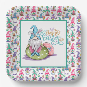 Easter Bunny Gnomes  Paper Plate