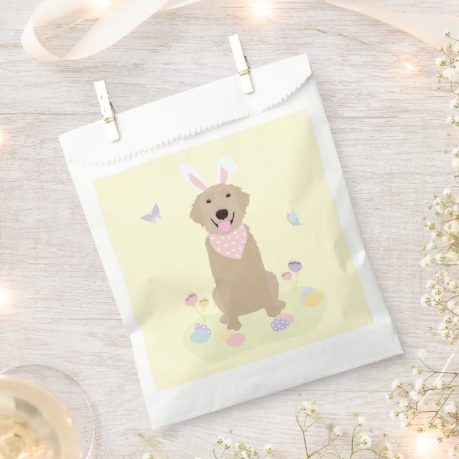 Easter Bunny Golden Retriever Favour Bags (Clipped)