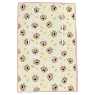 Easter Bunny Golden Retriever Pattern Medium Gift Bag