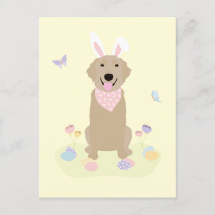 Easter Bunny Golden Retriever Postcard