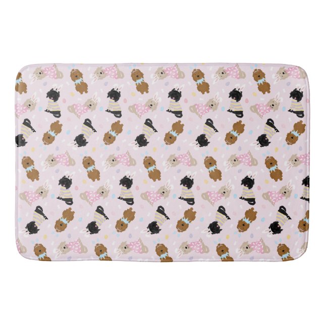 Easter Bunny Goldendoodle Dogs Bath Mat (Front)