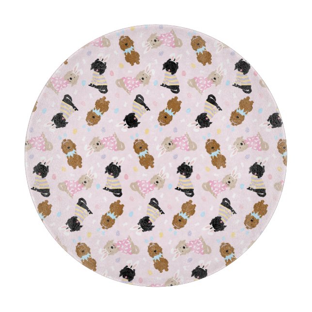 Easter Bunny Goldendoodle Dogs Cutting Board (Front)
