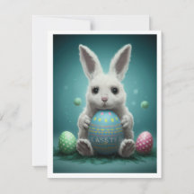 Easter Bunny Graphic Flat Note Cards