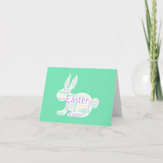 Easter Bunny, green Holiday Card