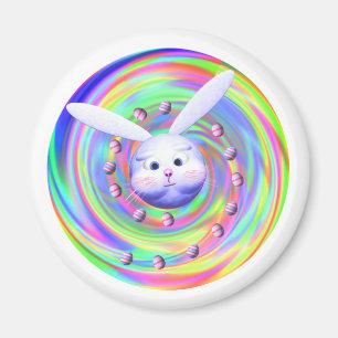 Easter Bunny Head Spin Magnet