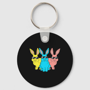 Easter Bunny Hip Hop Trio Bunnies Fun Boys Girls K Key Ring