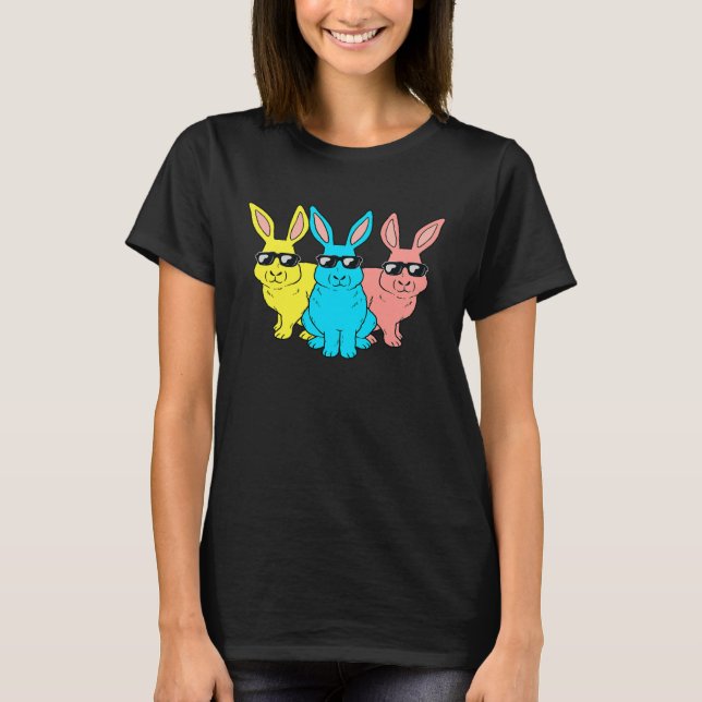 Easter Bunny Hip Hop Trio Bunnies Funny Boys Girls T-Shirt (Front)