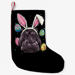 Easter Bunny Hippo Funny Easter Hippo Gifts Small Christmas Stocking