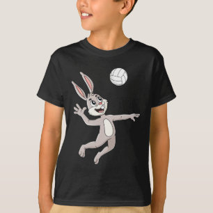 Easter Bunny Hitting A Volleyball Fun Boys Girls K T-Shirt