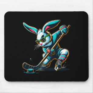 Easter Bunny Hockey Player Rabbit Egg Men Women Bo Mouse Mat