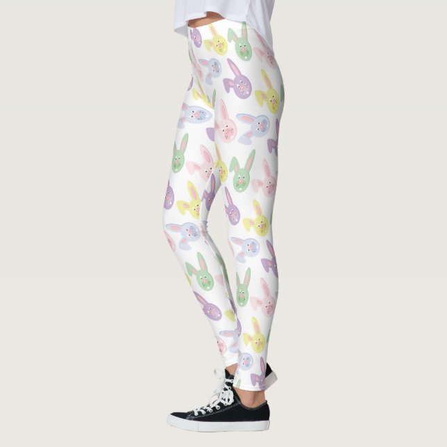 Easter Bunny Holiday pattern womens leggings (Left)