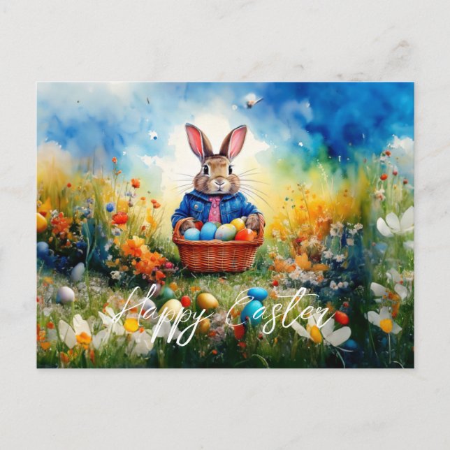 Easter Bunny  Holiday Postcard (Front)