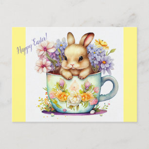 Easter bunny holiday postcard