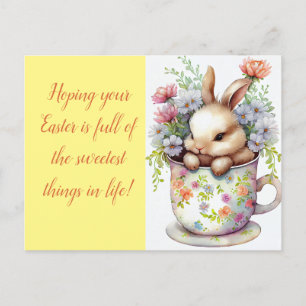 Easter bunny holiday postcard