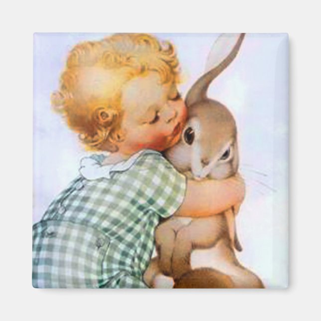 Easter Bunny Hug Magnet (Front)