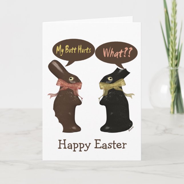 Easter Bunny Humour Holiday Card (Front)