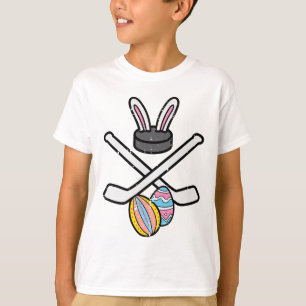 Easter Bunny Ice Hockey Funny Sports Goalie Men Bo T-Shirt