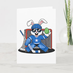 Easter Bunny Ice Hockey Goalie Men Boys Kids Toddl Card