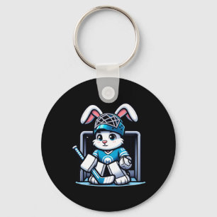 Easter Bunny Ice Hockey Goalie Men Boys Kids Toddl Key Ring