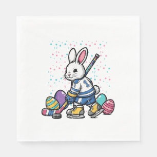 Easter Bunny Ice Hockey Player Eggs Rabbit Boys Ki Napkin