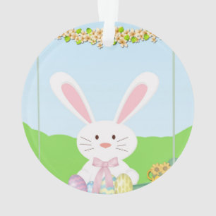 Easter bunny illustration ornament