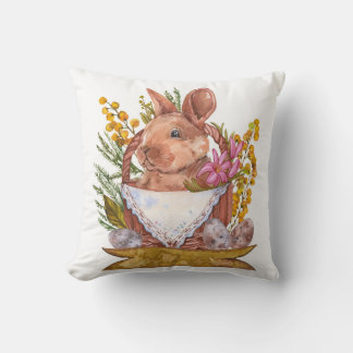 Easter bunny in a basket cushion