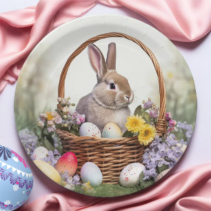 Easter Bunny In A Basket Paper Plate