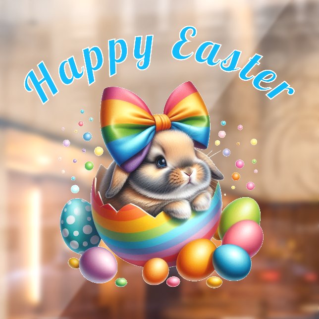 Easter Bunny in a Colourful Easter Egg Window Cling (Sheet 2)
