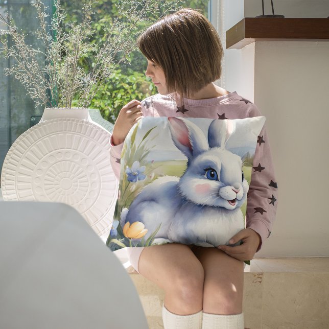 Easter bunny in a garden, Easter Cushion (Creator Uploaded)