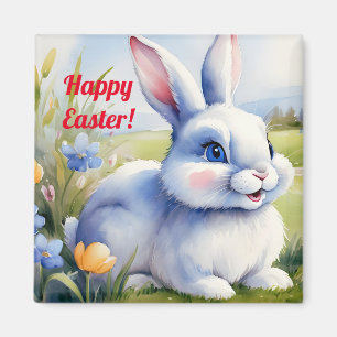 Easter bunny in a garden, Easter Magnet