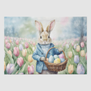 Easter Bunny in a meadow of Tulips Tissue Paper