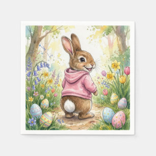 Easter Bunny in a Spring Garden Napkin