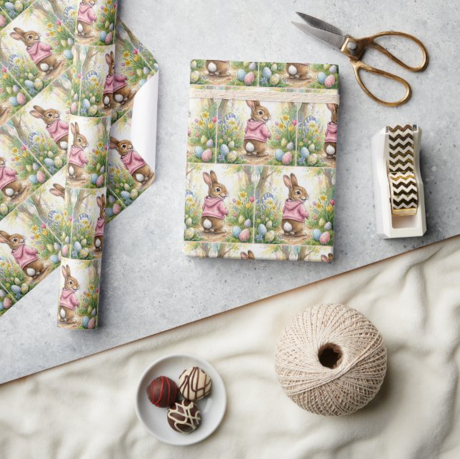 Easter Bunny in a Spring Garden Wrapping Paper (Crafts)