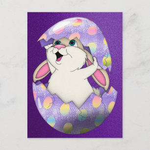 EASTER BUNNY IN EGG HOLIDAY POSTCARD