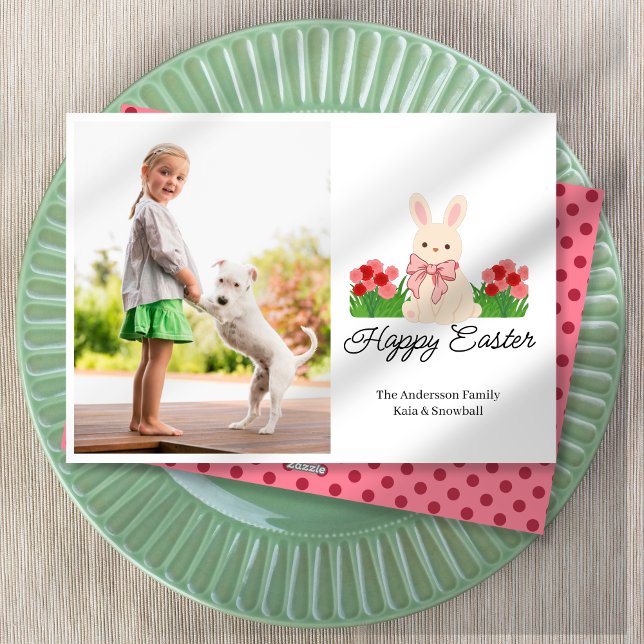 Easter Bunny in Flowers Holiday Card (Creator Uploaded)