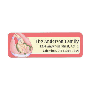 Easter Bunny in Pink 2 Easter Egg Address Labels