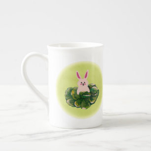 Easter Bunny in Round Cabbage Bone China Mug
