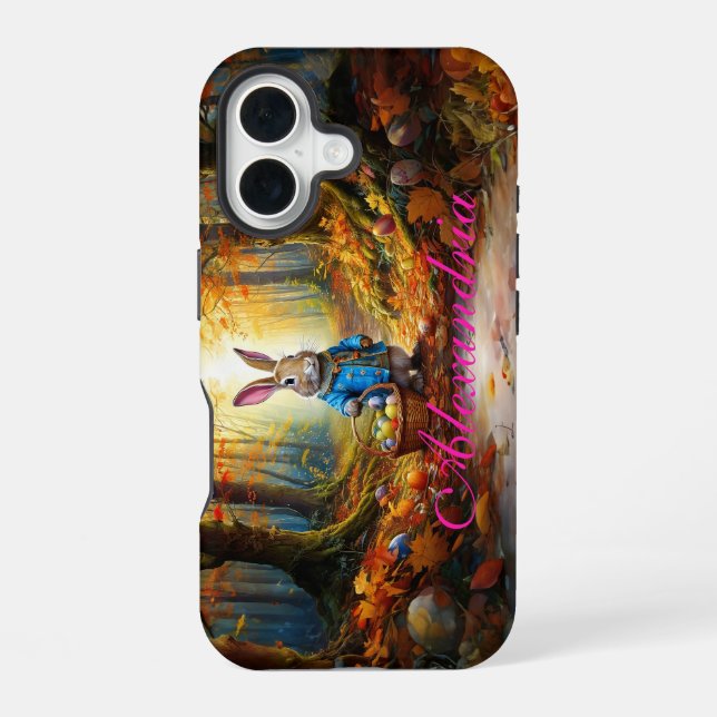 Easter Bunny in the forest iPhone 16 Case (Back)