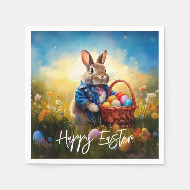 Easter Bunny in the forest Napkin (Front)