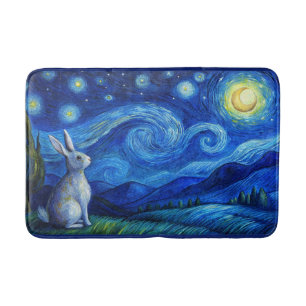 easter bunny in the Starry Night Bath Mat