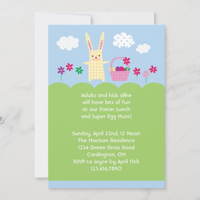 Easter Bunny Invitation (Front)