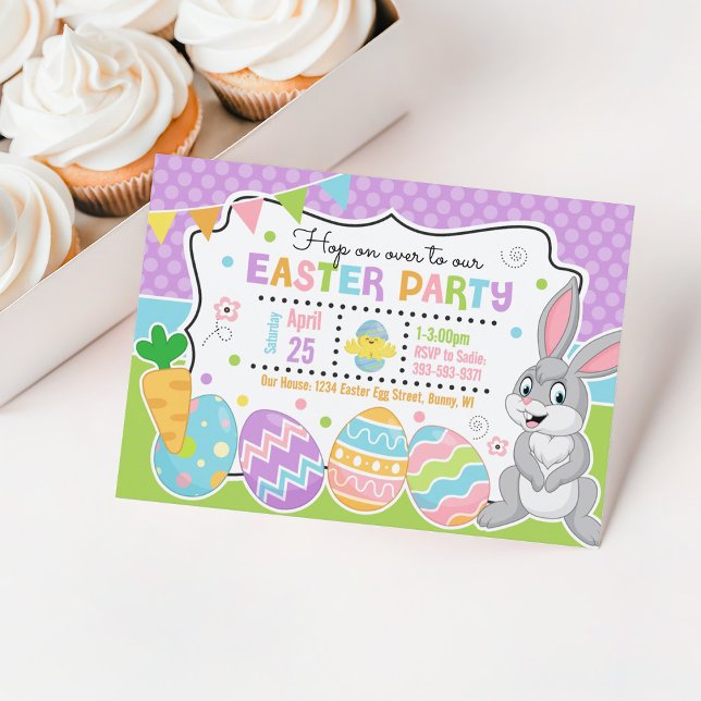 Easter Bunny Invitation Kids (Easter bunny easter egg hunt invitation)