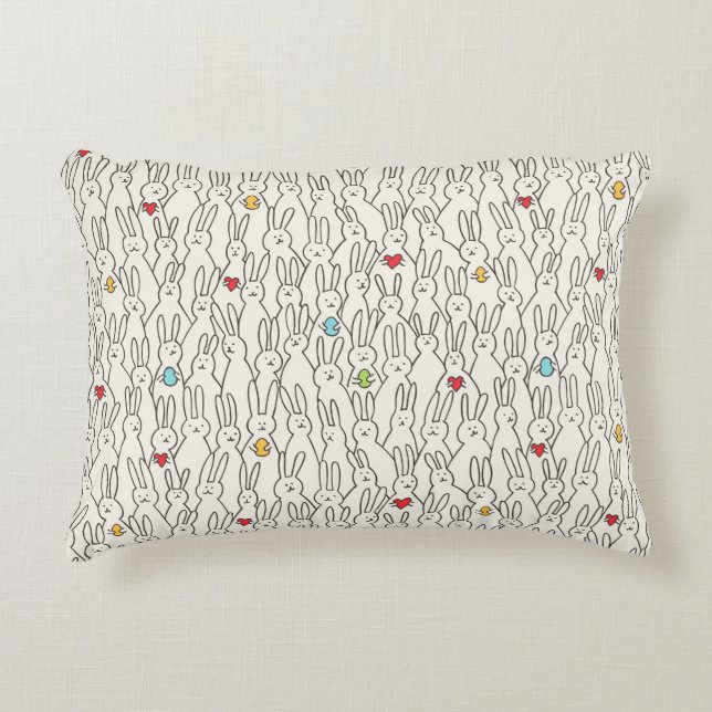 Easter Bunny: Joyful Seamless Fun. Decorative Cushion (Front)