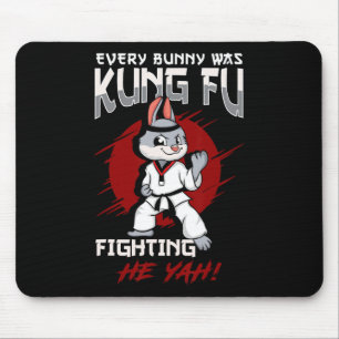 Easter Bunny Karate Every Bunny Was Kung Fu Fighti Mouse Mat