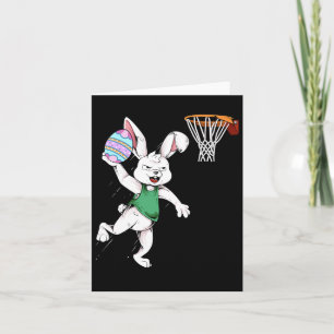Easter Bunny Kids Boys Men Rabbit Dunking Bysketby Card