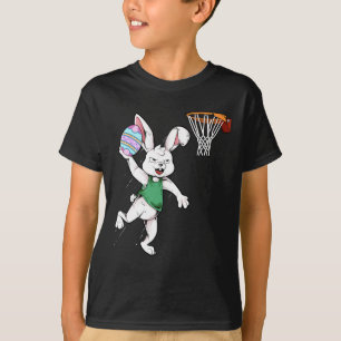 Easter Bunny Kids Boys Men Rabbit Dunking Bysketby T-Shirt