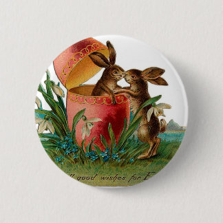 Easter Bunny Kiss Vintage 6 Cm Round Badge