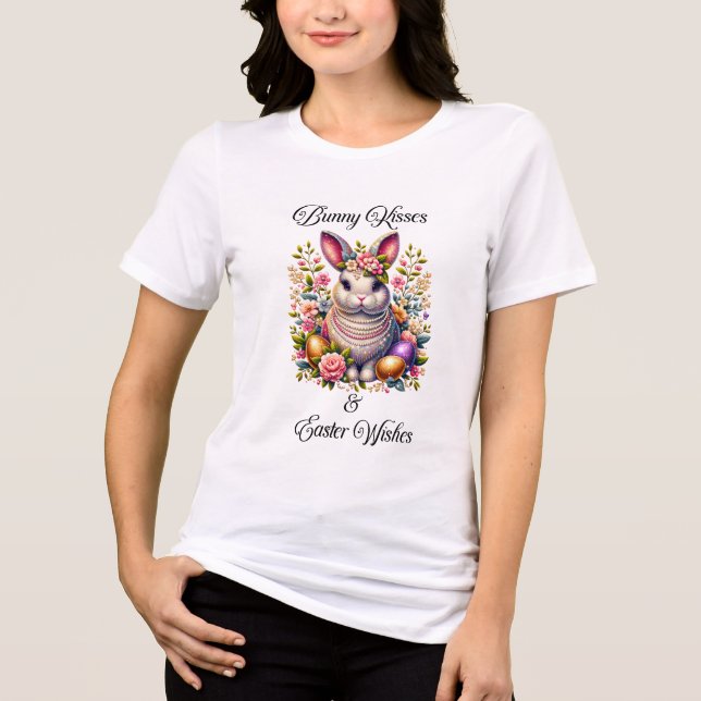 Easter Bunny Kisses Tee - Cute Spring T-Shirt (Front)