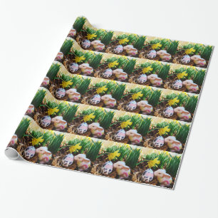 Easter Bunny kissing Cow Egg Wrapping Paper