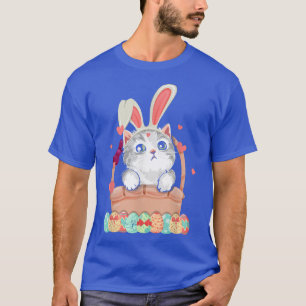 Easter Bunny Kitten Easter Colourful Eggs Bunny Ca T-Shirt